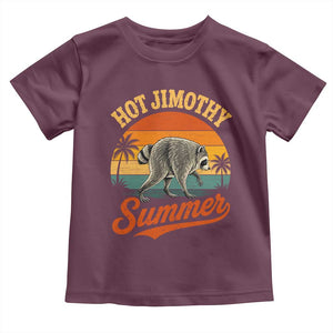 Hot Jimothy Summer Retro Sunset Beach Graphic Toddler T Shirt Funny Viral Seattle Raccoon Meme