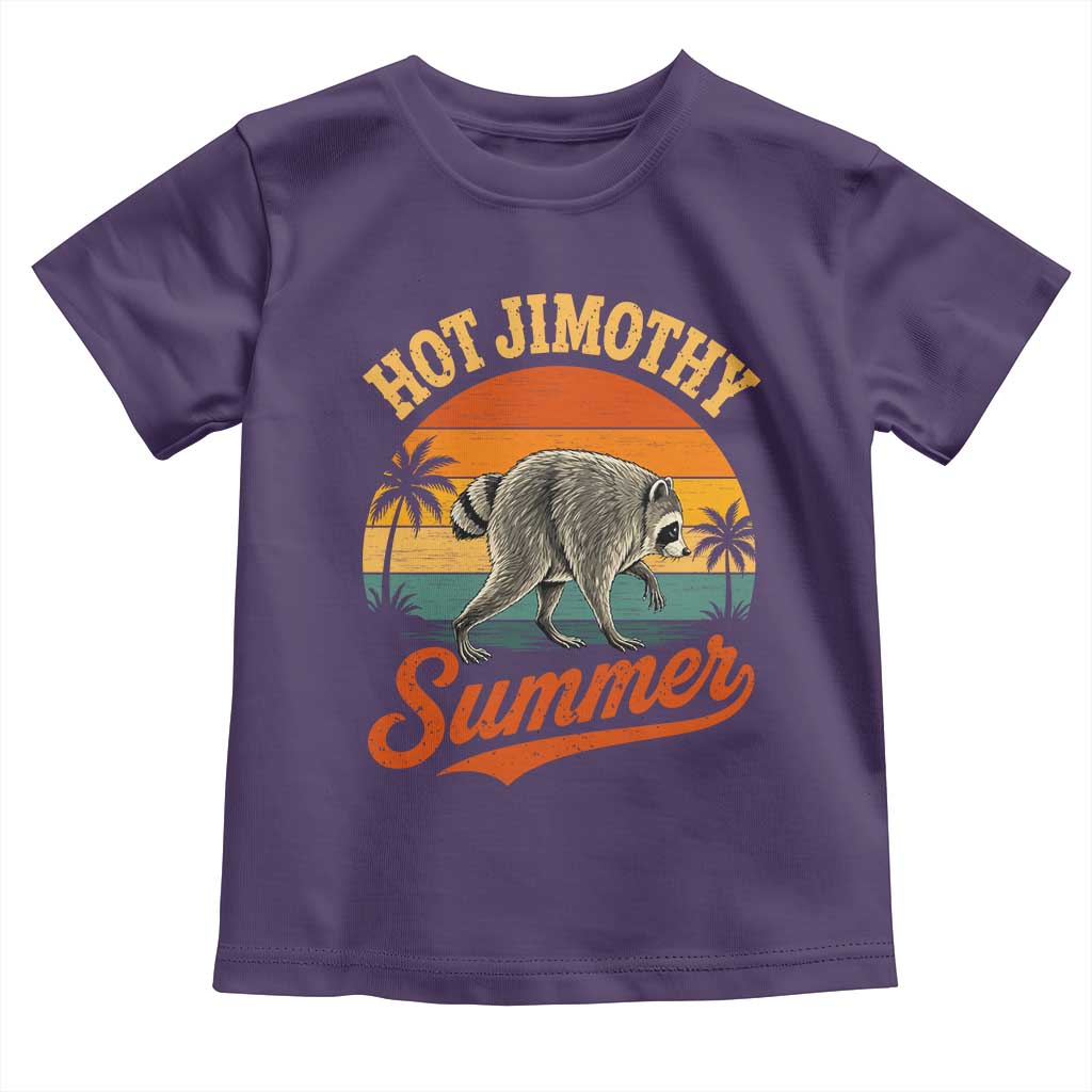 Hot Jimothy Summer Retro Sunset Beach Graphic Toddler T Shirt Funny Viral Seattle Raccoon Meme