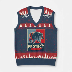 Protect Jimothy Seattle Raccoon Supporter V-Neck Knit Sweater Vest Hope Style Poster Parody Graphic