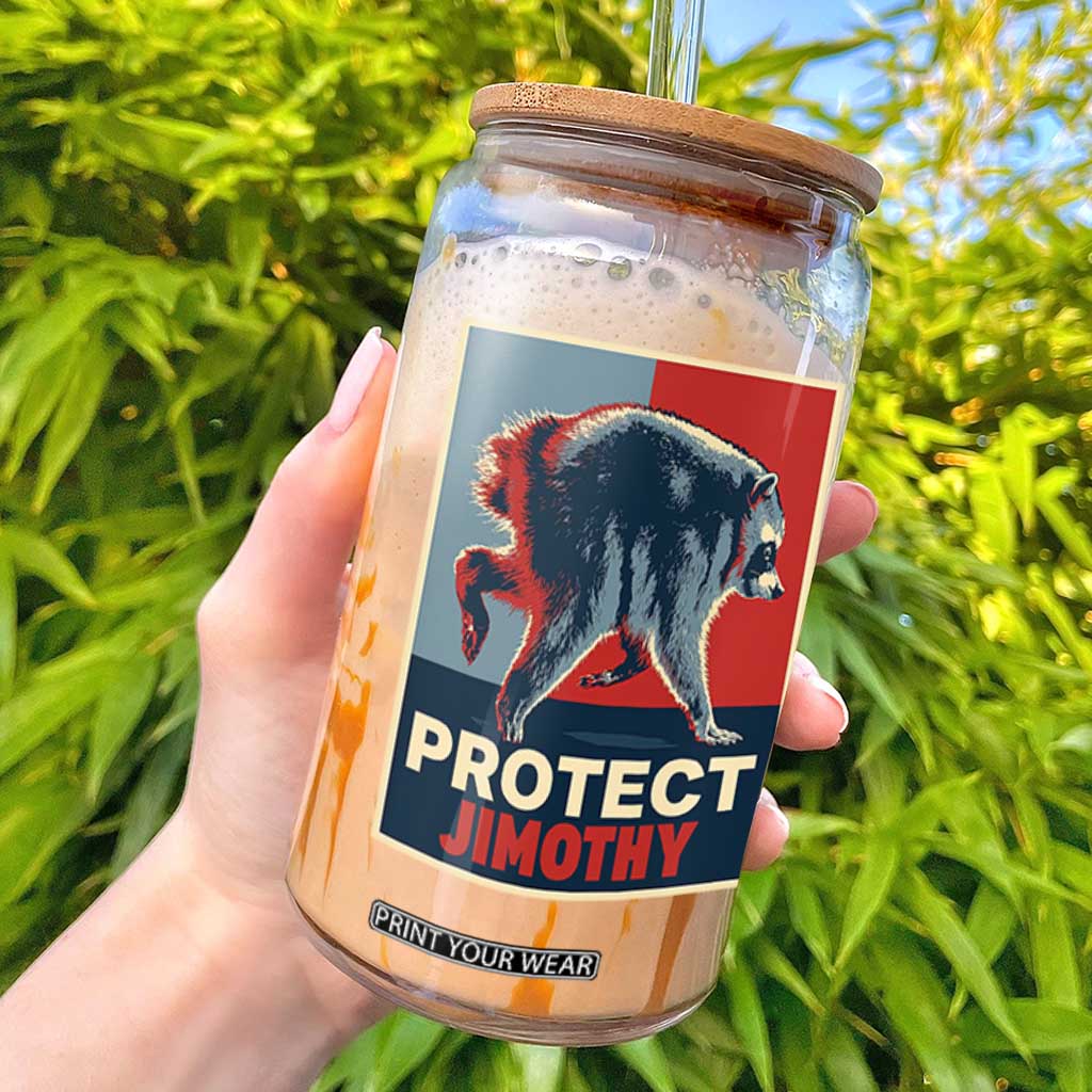Protect Jimothy Seattle Raccoon Supporter Glass Can Hope Style Poster Parody Graphic TS02 Black Print Your Wear