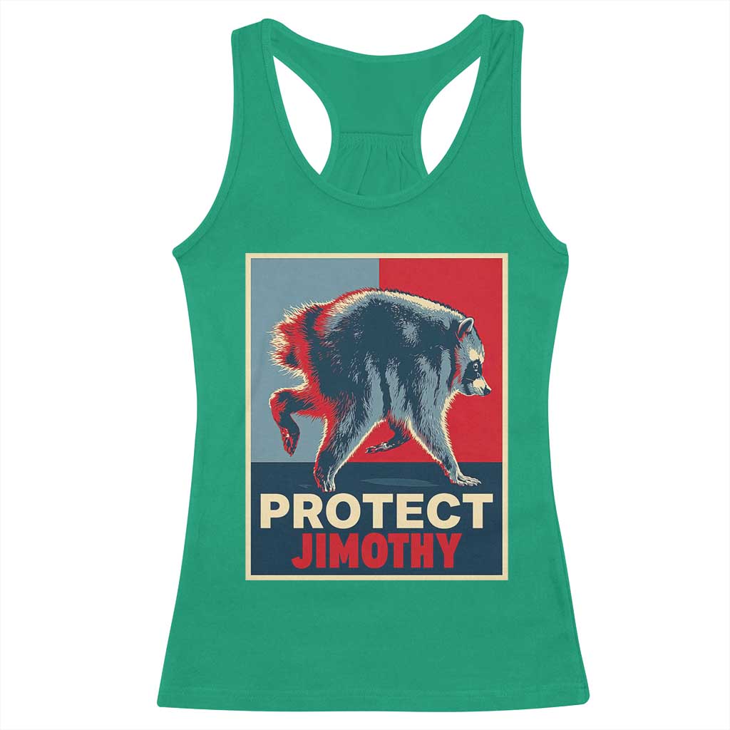 Protect Jimothy Seattle Raccoon Supporter Racerback Tank Top Hope Style Poster Parody Graphic