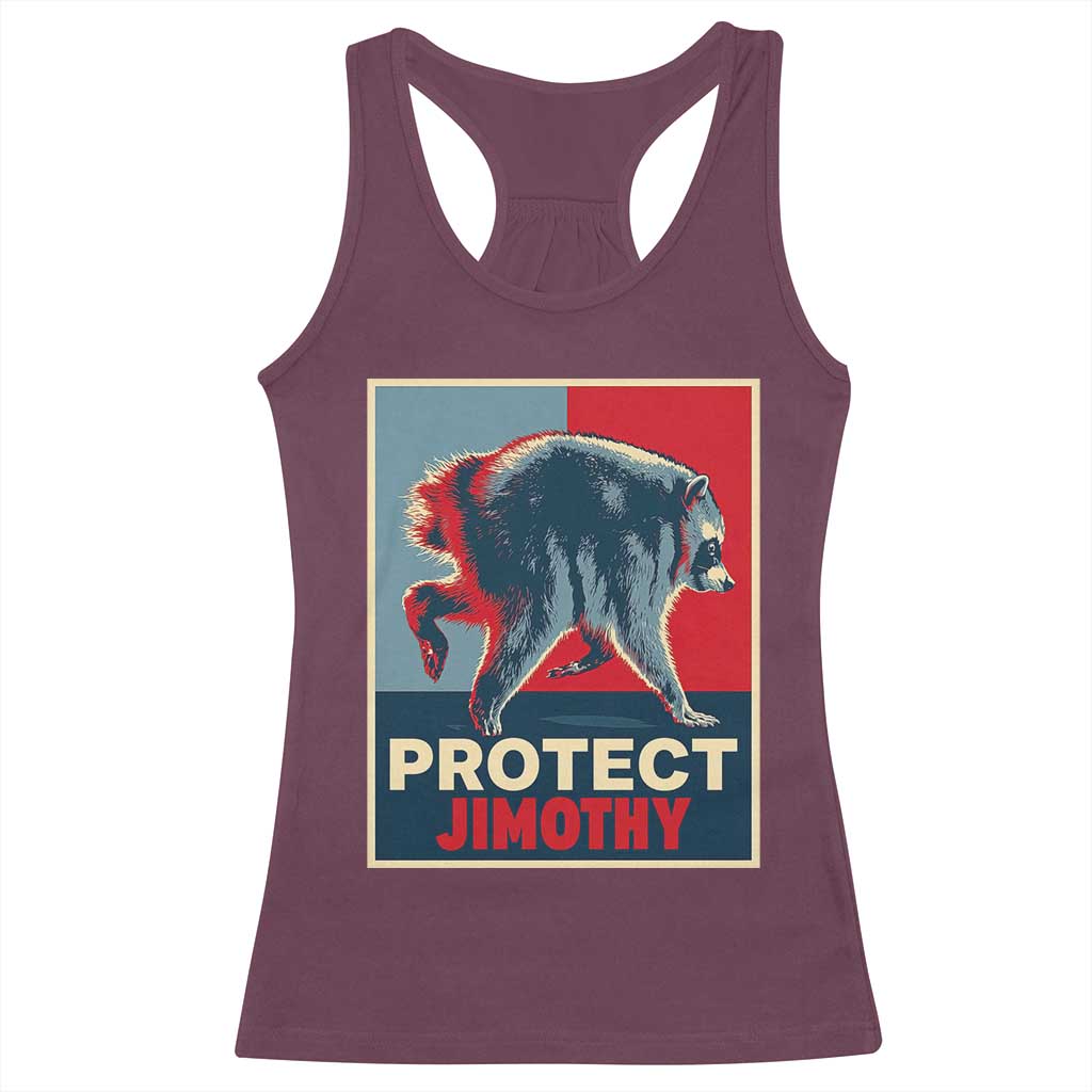Protect Jimothy Seattle Raccoon Supporter Racerback Tank Top Hope Style Poster Parody Graphic
