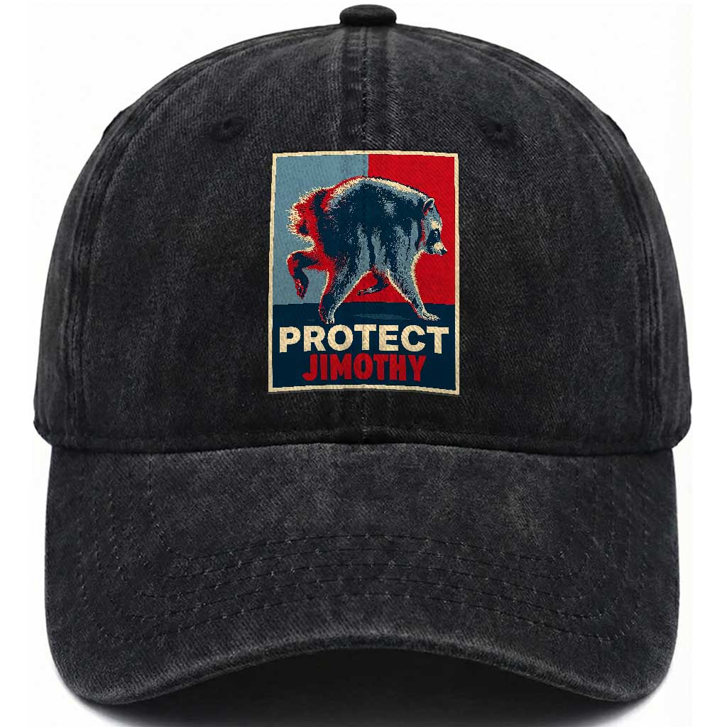 Protect Jimothy Seattle Raccoon Supporter Washed Cotton Baseball Cap Hope Style Poster Parody Graphic TS02 Print Your Wear