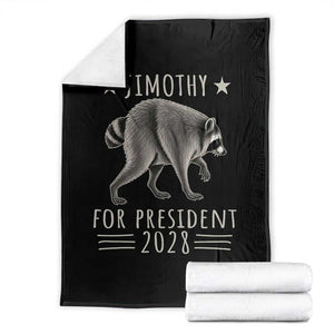 Jimothy For President 2028 Parody Throw Blanket Funny Viral Seattle Raccoon Lover
