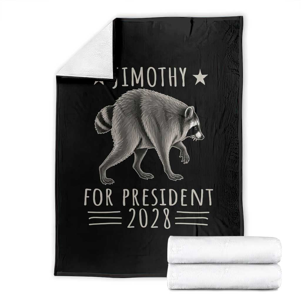 Jimothy For President 2028 Parody Throw Blanket Funny Viral Seattle Raccoon Lover TS02 Black Print Your Wear