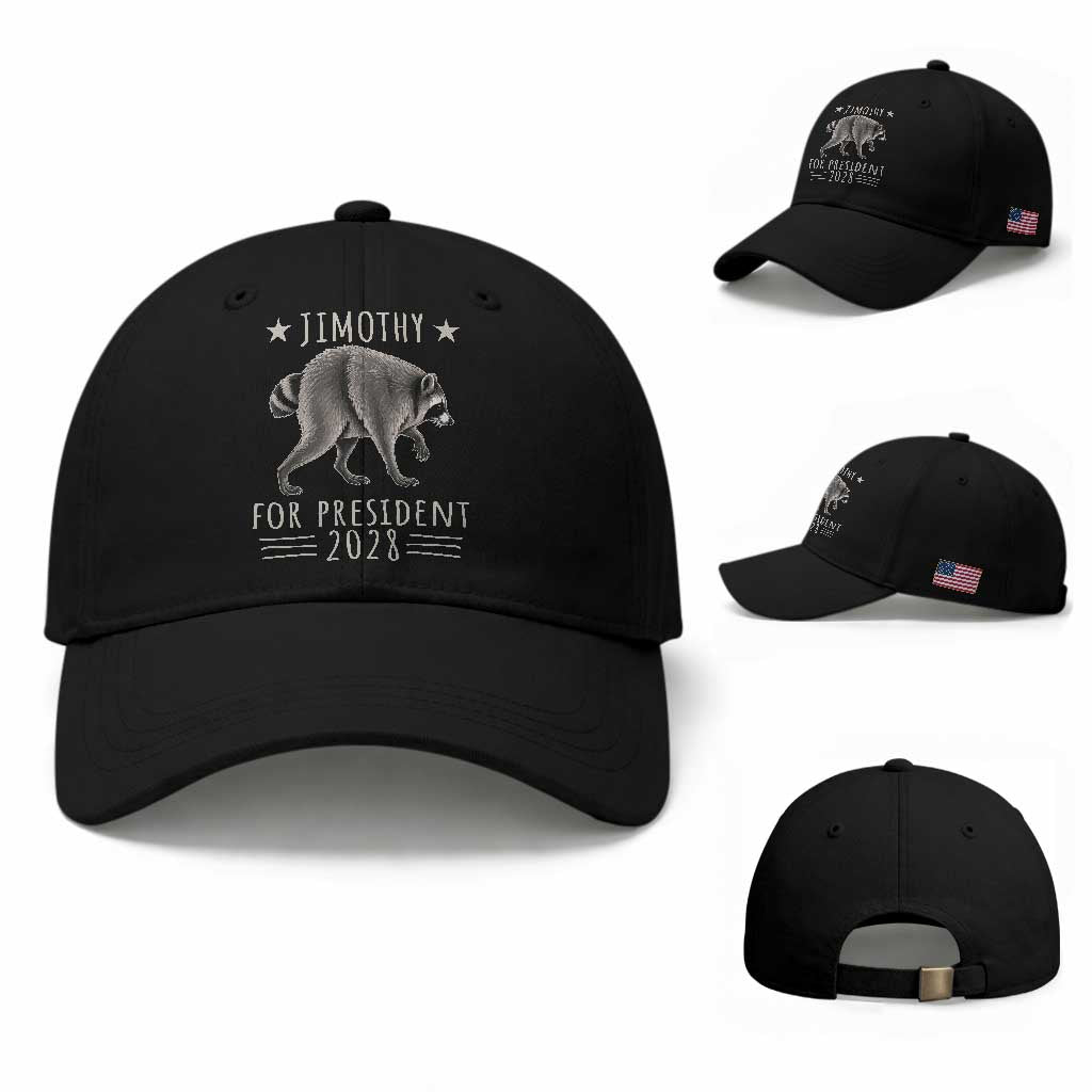 Jimothy For President 2028 Parody Baseball Cap Funny Viral Seattle Raccoon Lover