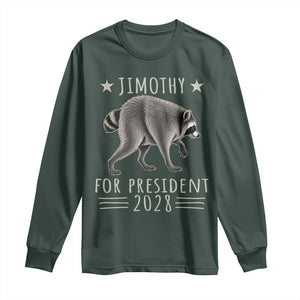 Jimothy For President 2028 Parody Long Sleeve Shirt Funny Viral Seattle Raccoon Lover