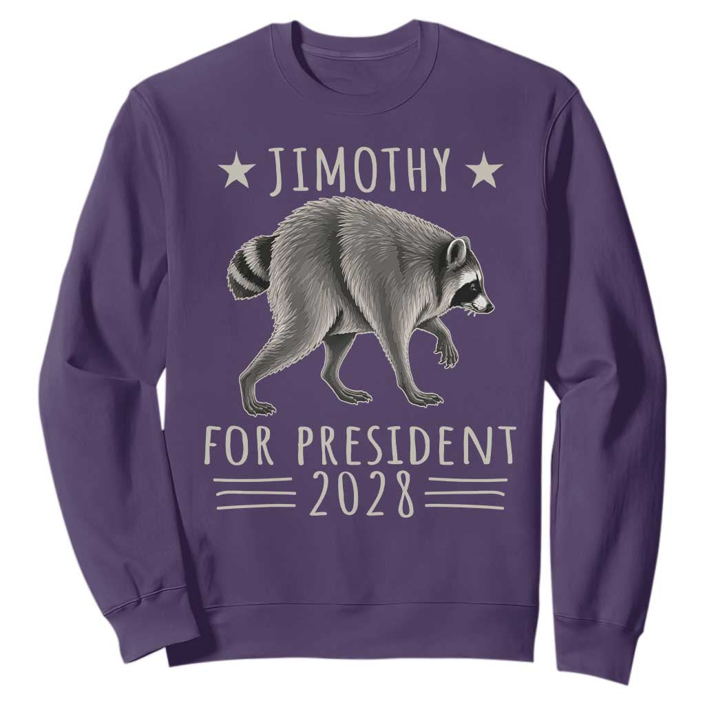 Jimothy For President 2028 Parody Sweatshirt Funny Viral Seattle Raccoon Lover