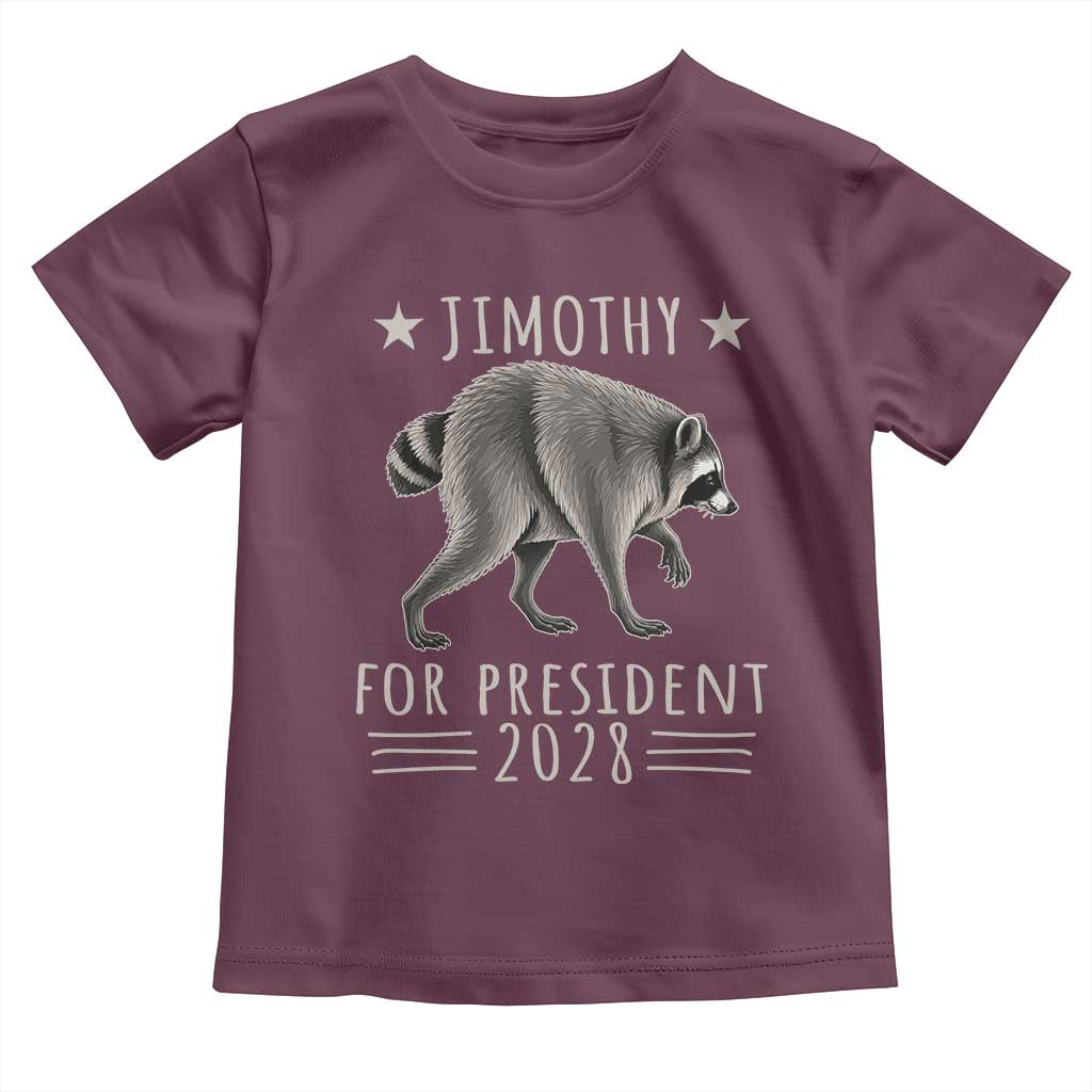 Jimothy For President 2028 Parody Toddler T Shirt Funny Viral Seattle Raccoon Lover