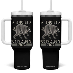 Jimothy For President 2028 Parody Tumbler With Handle Funny Viral Seattle Raccoon Lover