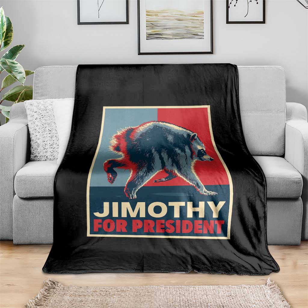 Jimothy For President Parody Throw Blanket Hope Style Viral Seattle Raccoon Graphic