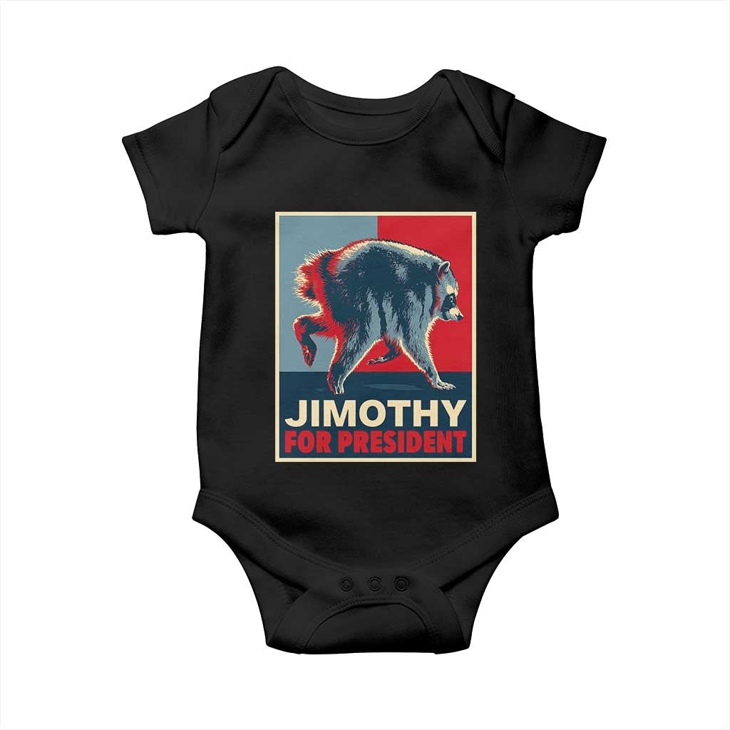 Jimothy For President Parody Baby Onesie Hope Style Viral Seattle Raccoon Graphic TS02 Black Print Your Wear