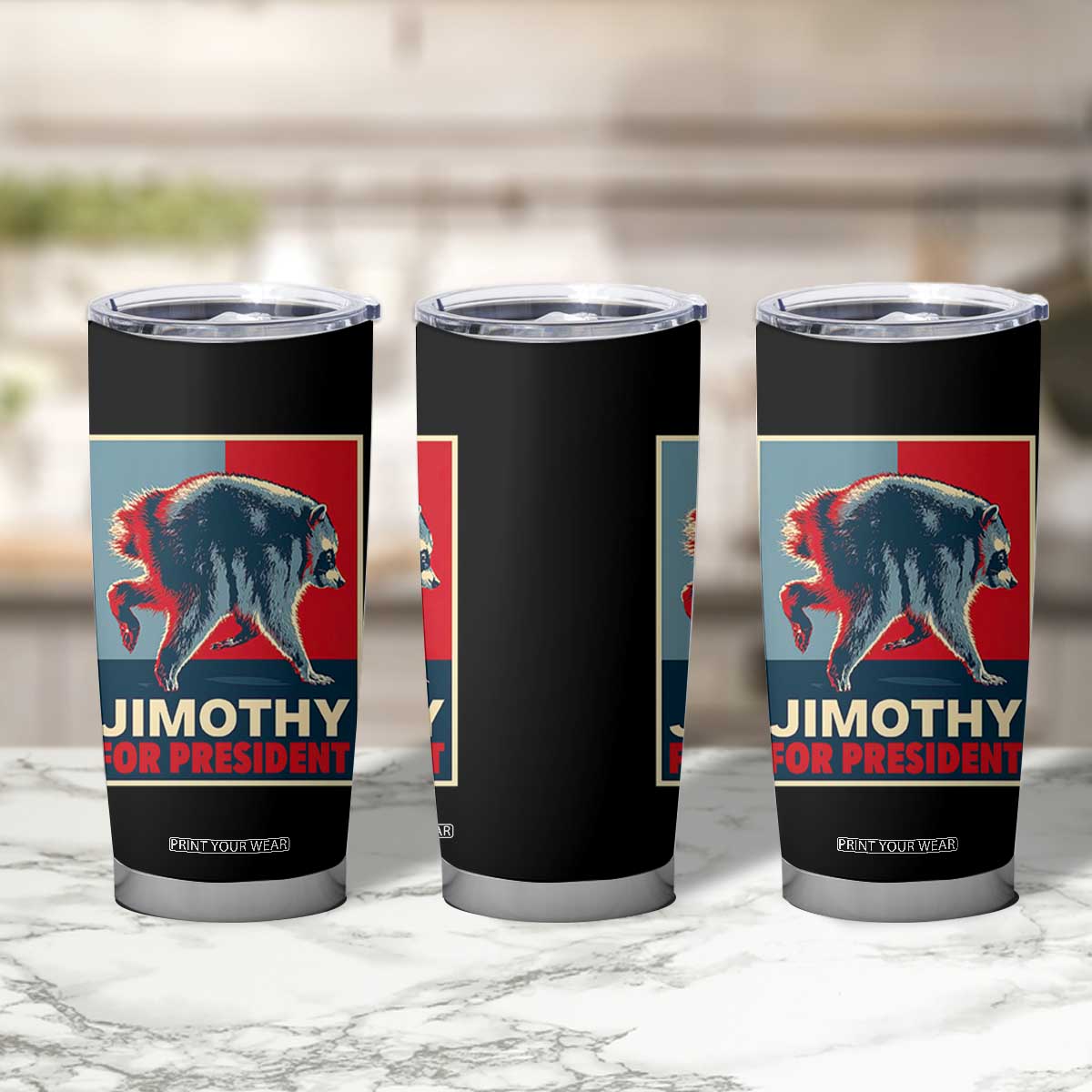 Jimothy For President Parody Tumbler Cup Hope Style Viral Seattle Raccoon Graphic
