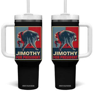 Jimothy For President Parody Tumbler With Handle Hope Style Viral Seattle Raccoon Graphic