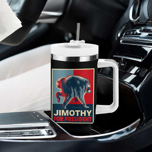 Jimothy For President Parody Tumbler With Handle Hope Style Viral Seattle Raccoon Graphic