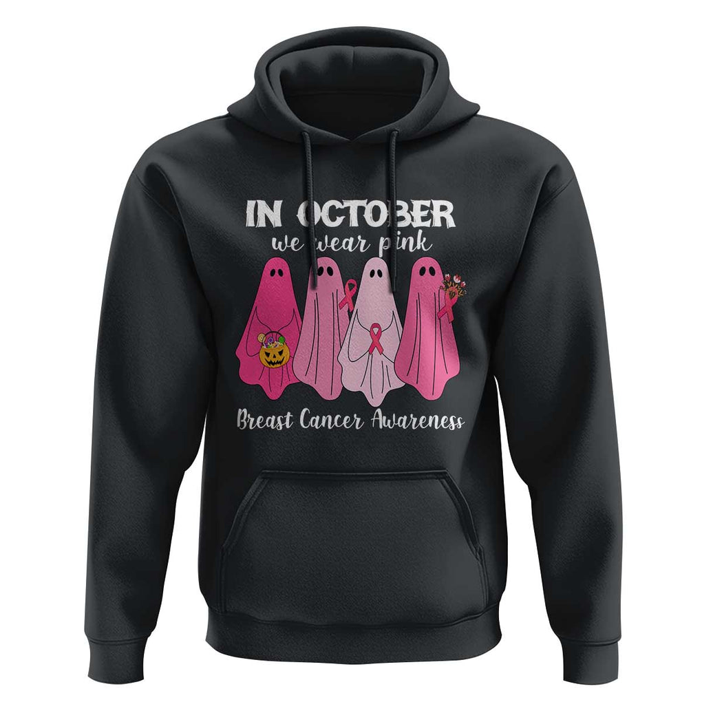 Breast Cancer Boo Sheet Hoodie In October We Wear Pink Ribbon Support TS02 Black Print Your Wear