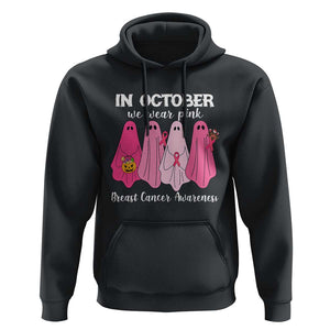 Breast Cancer Boo Sheet Hoodie In October We Wear Pink Ribbon Support TS02 Black Print Your Wear