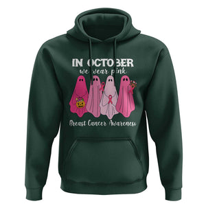 Breast Cancer Boo Sheet Hoodie In October We Wear Pink Ribbon Support TS02 Dark Forest Green Print Your Wear