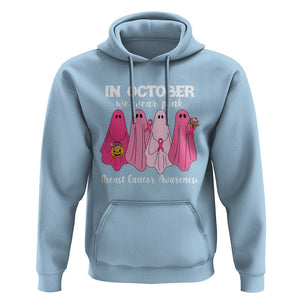 Breast Cancer Boo Sheet Hoodie In October We Wear Pink Ribbon Support TS02 Light Blue Print Your Wear