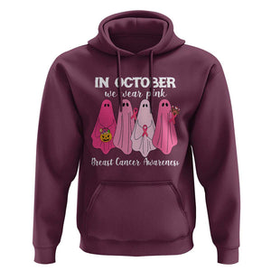 Breast Cancer Boo Sheet Hoodie In October We Wear Pink Ribbon Support TS02 Maroon Print Your Wear