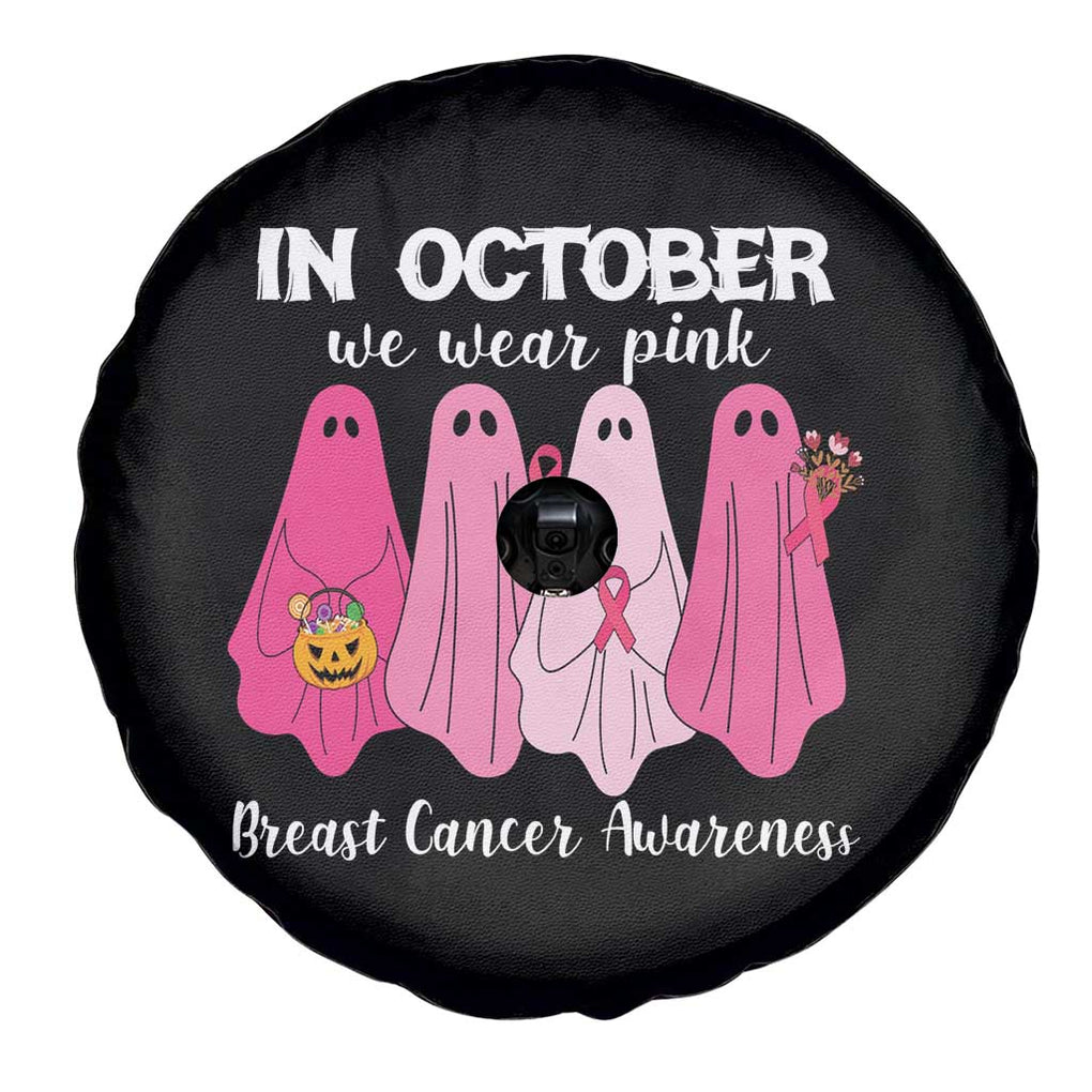 Breast Cancer Boo Sheet Spare Tire Cover In October We Wear Pink Ribbon Support Breast Cancer Warrior TS02 Print Your Wear