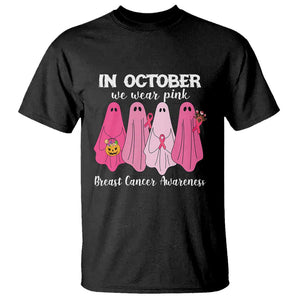 Breast Cancer Boo Sheet T Shirt In October We Wear Pink Ribbon Support TS02 Black Print Your Wear