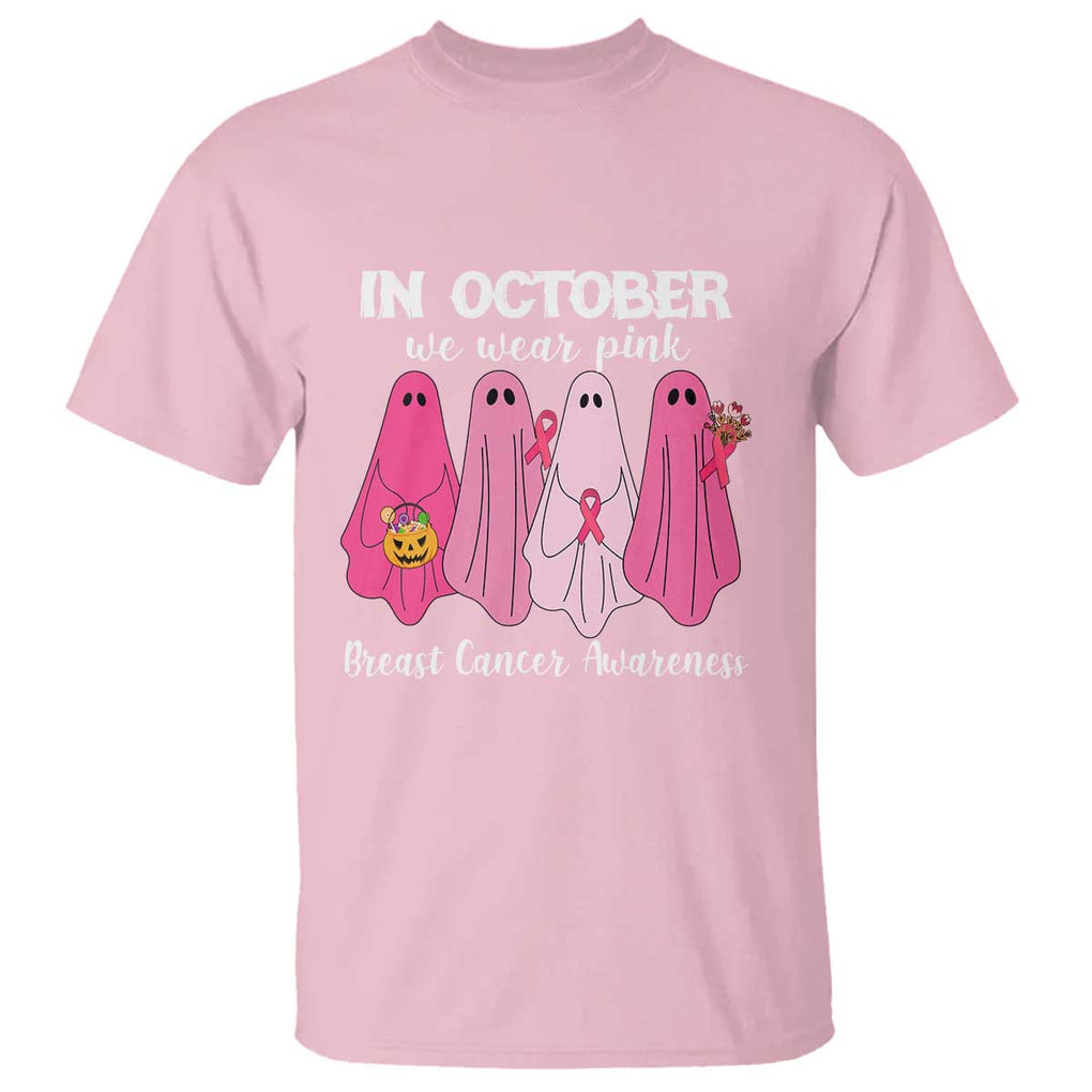 Breast Cancer Boo Sheet T Shirt In October We Wear Pink Ribbon Support TS02 Light Pink Print Your Wear