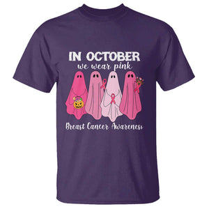 Breast Cancer Boo Sheet T Shirt In October We Wear Pink Ribbon Support TS02 Purple Print Your Wear