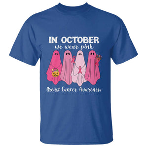 Breast Cancer Boo Sheet T Shirt In October We Wear Pink Ribbon Support TS02 Royal Blue Print Your Wear