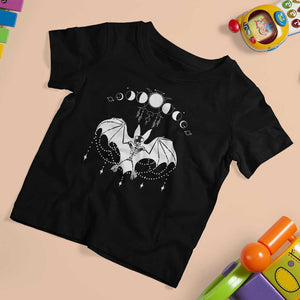 Halloween Bat T Shirt For Kid Stay Spooky Witchy Celestial Dark Academia TS02 Black Print Your Wear