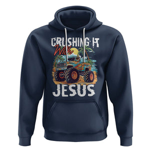 Funny Jesus Hoodie Crushing It With Jesus TS02 Navy Printyourwear