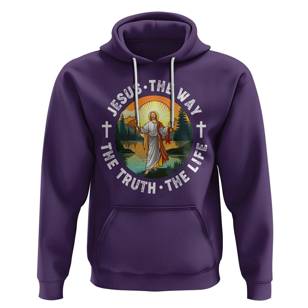 Jesus Hoodie The Way The Truth The Life TS02 Purple Printyourwear