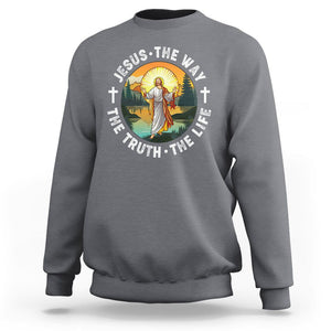 Jesus Sweatshirt The Way The Truth The Life TS02 Charcoal Printyourwear
