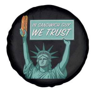 In Sandwich Guy We Trust Spare Tire Cover Funny Liberty with Baguette Parody Graphic Political Satire TS02 Print Your Wear