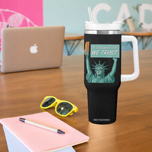 In Sandwich Guy We Trust Tumbler With Handle Funny Liberty with Baguette Parody Graphic Political Satire TS02 Print Your Wear