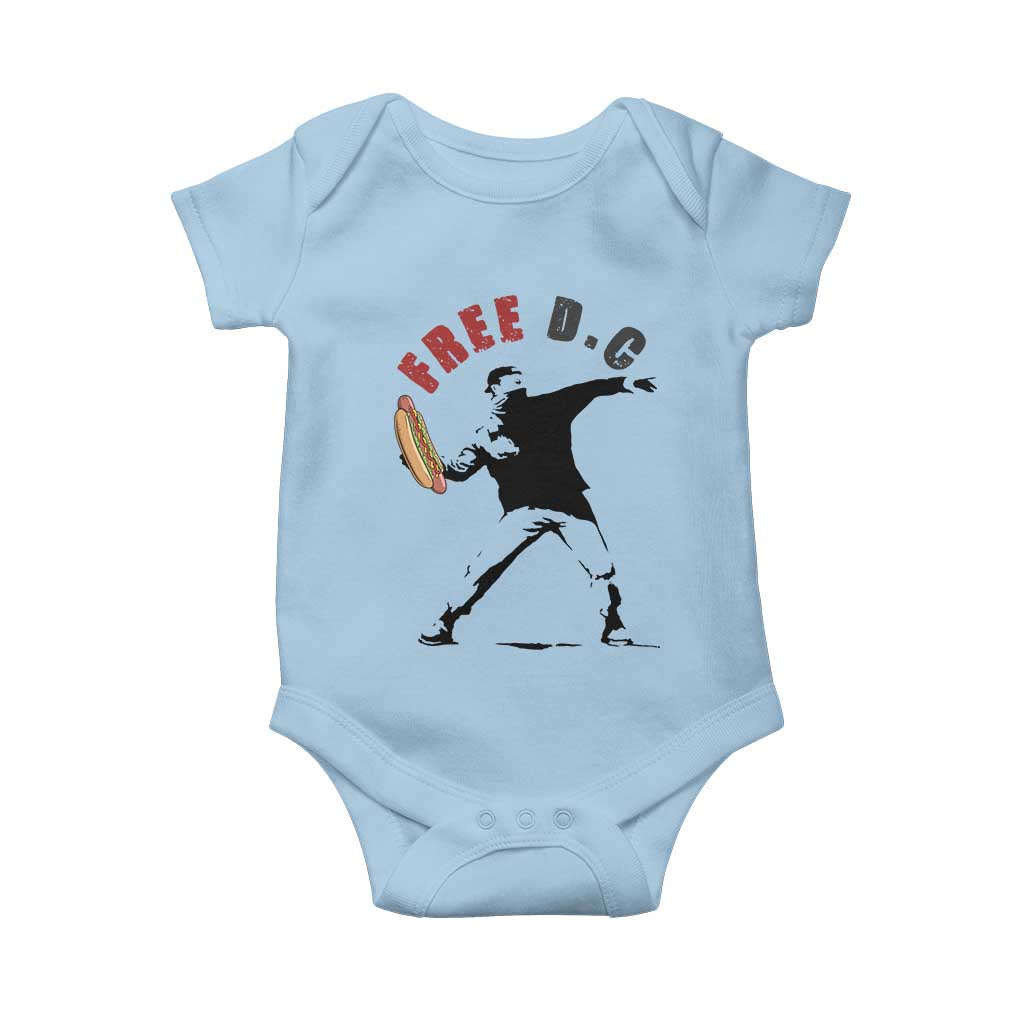 Free DC Sandwich Toss Baby Onesie Washington DC Political Satire TS02 Light Blue Print Your Wear