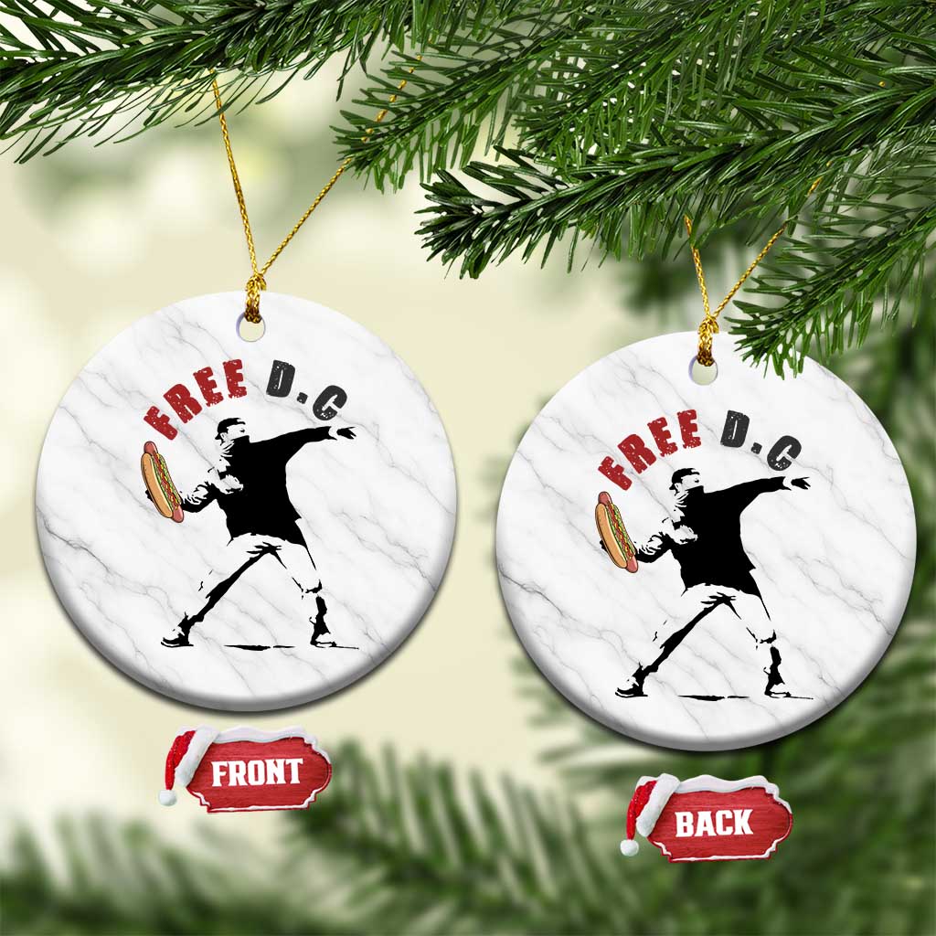 Free DC Sandwich Toss Ceramic Ornament Washington DC Political Satire TS02 1pc White Marble Print Your Wear