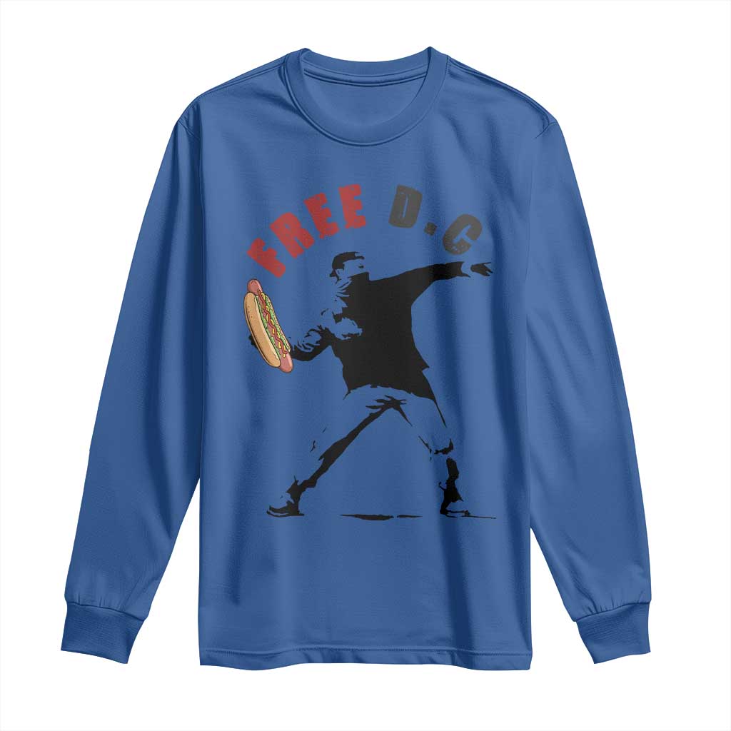 Free DC Sandwich Toss Long Sleeve Shirt Washington DC Political Satire TS02 Royal Blue Print Your Wear
