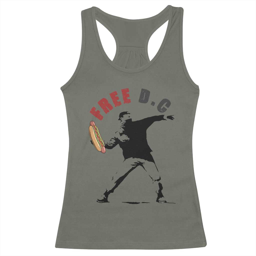 Free DC Sandwich Toss Racerback Tank Top Washington DC Political Satire TS02 Military Green Print Your Wear