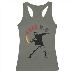 Free DC Sandwich Toss Racerback Tank Top Washington DC Political Satire TS02 Military Green Print Your Wear