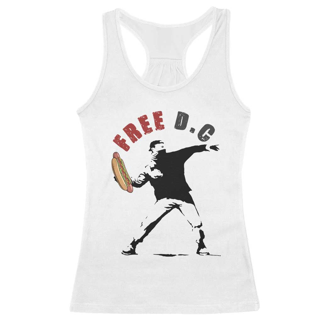 Free DC Sandwich Toss Racerback Tank Top Washington DC Political Satire TS02 White Print Your Wear