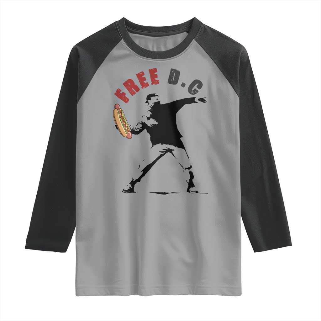 Free DC Sandwich Toss Raglan Shirt Washington DC Political Satire TS02 Sport Gray Black Print Your Wear