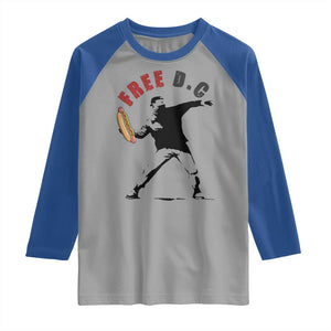 Free DC Sandwich Toss Raglan Shirt Washington DC Political Satire TS02 Sport Gray Royal Print Your Wear