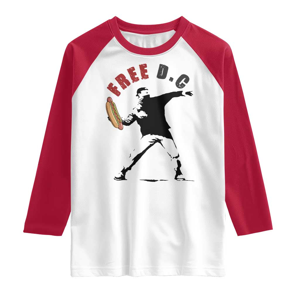 Free DC Sandwich Toss Raglan Shirt Washington DC Political Satire TS02 White Red Print Your Wear