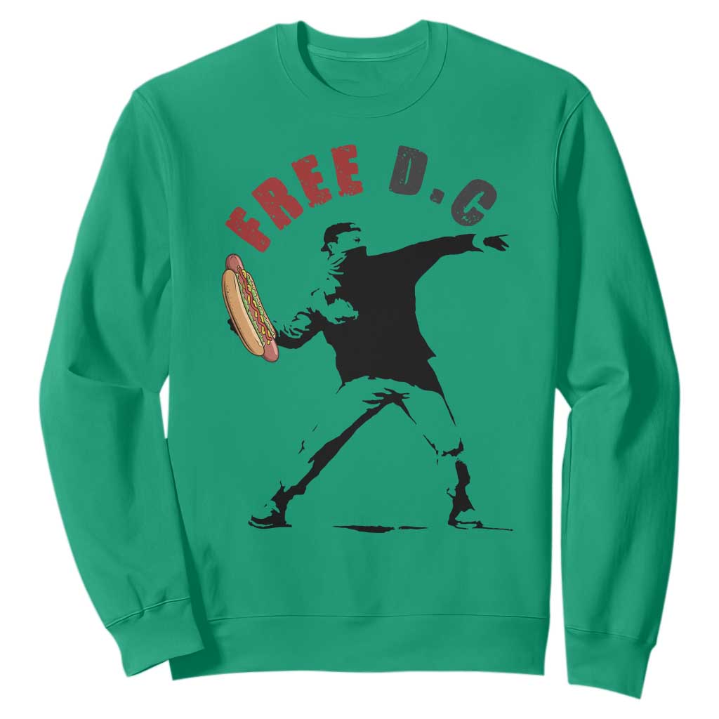 Free DC Sandwich Toss Sweatshirt Washington DC Political Satire TS02 Irish Green Print Your Wear