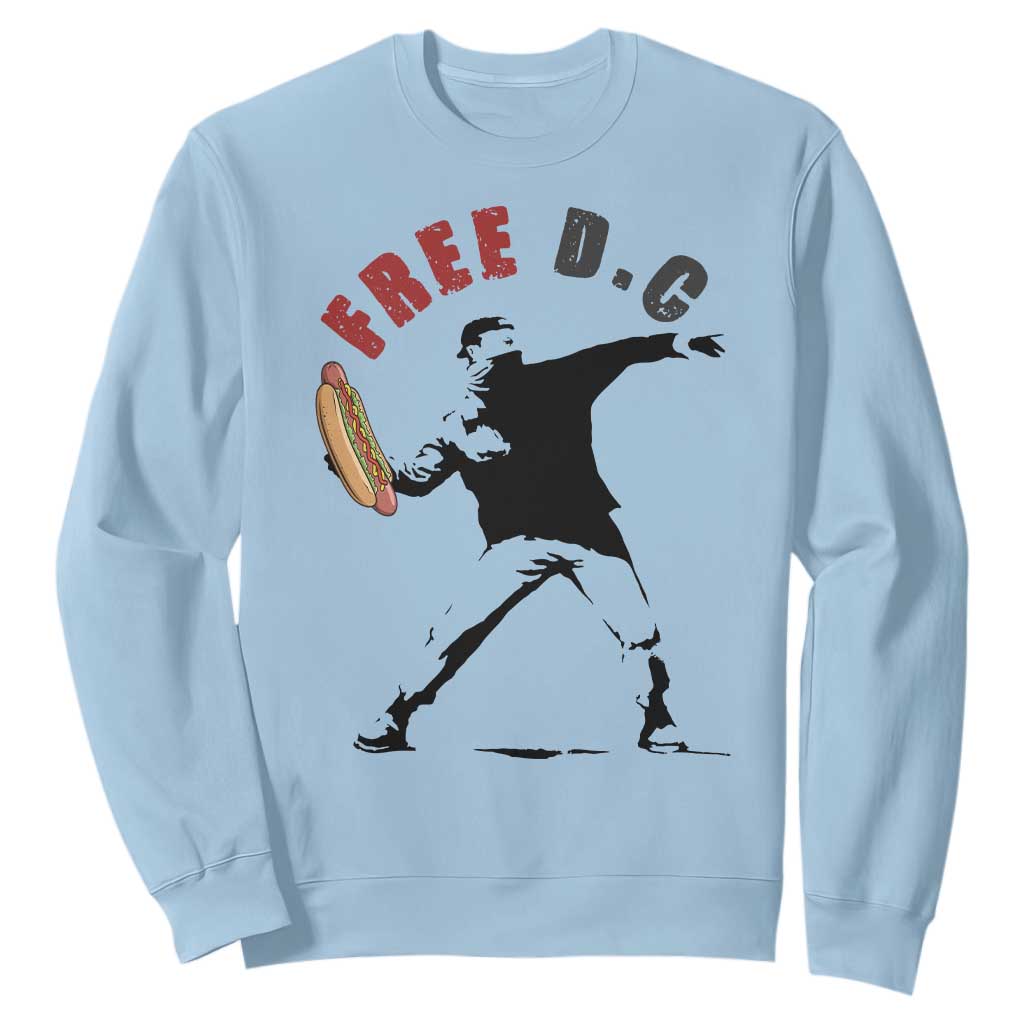Free DC Sandwich Toss Sweatshirt Washington DC Political Satire TS02 Light Blue Print Your Wear