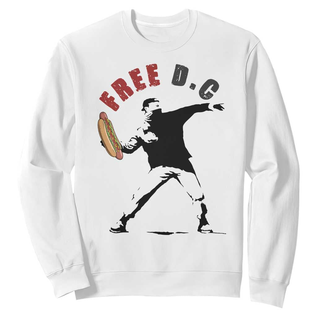 Free DC Sandwich Toss Sweatshirt Washington DC Political Satire TS02 White Print Your Wear