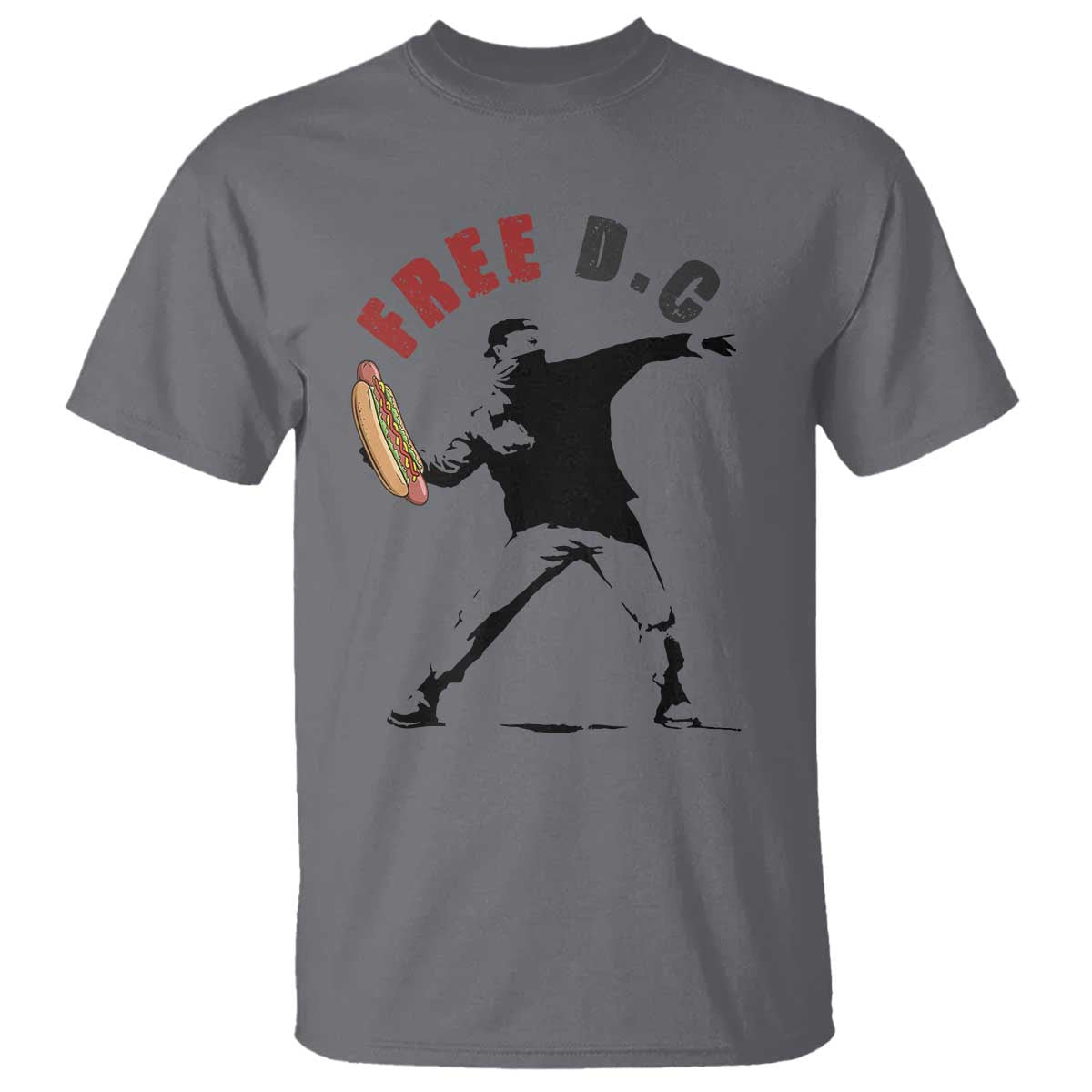 Free DC Sandwich Toss T Shirt Washington DC Political Satire TS02 Charcoal Print Your Wear
