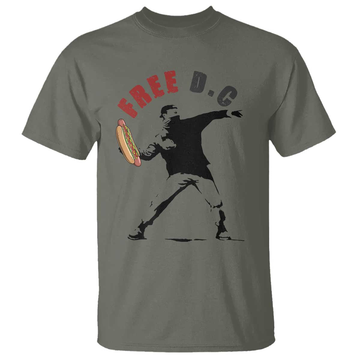 Free DC Sandwich Toss T Shirt Washington DC Political Satire TS02 Military Green Print Your Wear