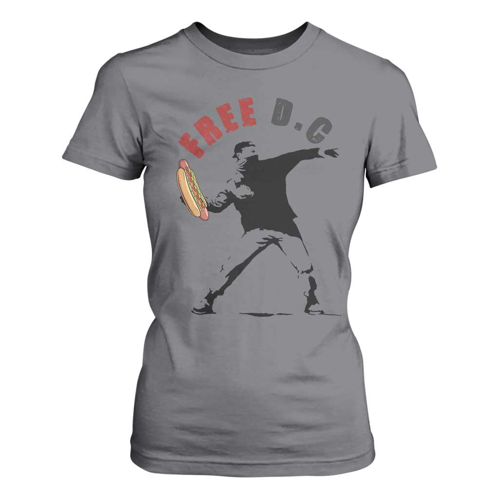 Free DC Sandwich Toss T Shirt For Women Washington DC Political Satire TS02 Charcoal Print Your Wear